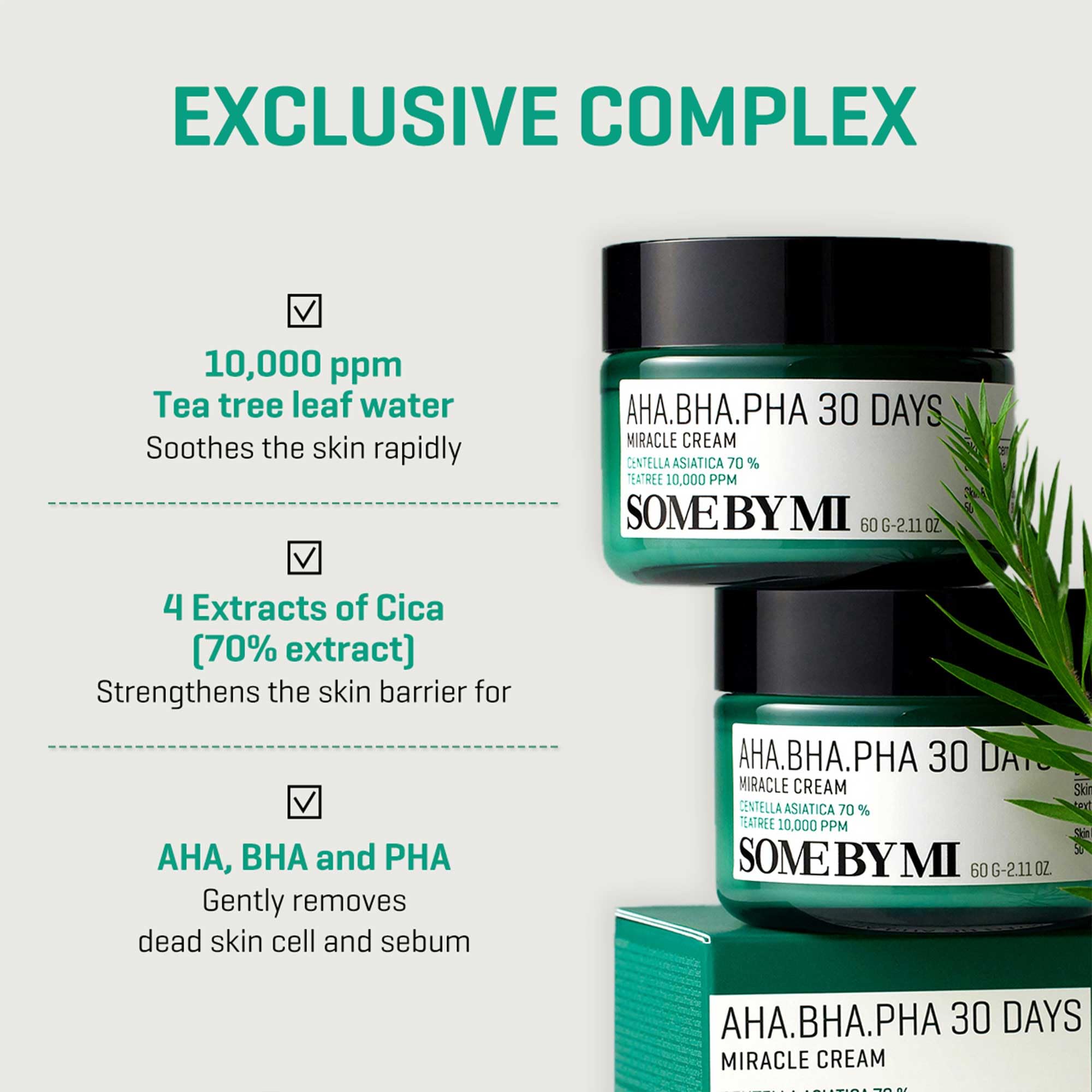 SOME BY MI Crema Miracle 30 Días, detalle de textura crema para exfoliación suave.