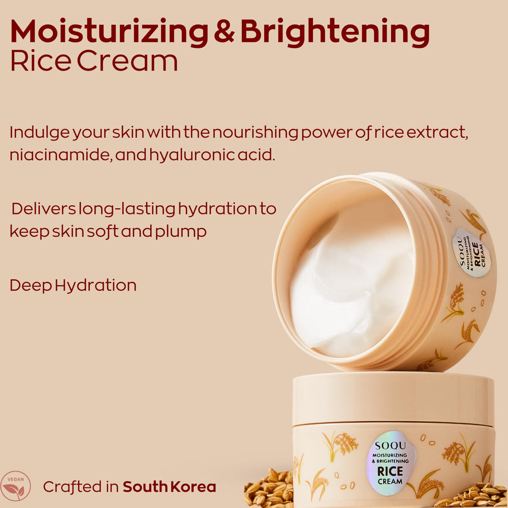 Soqu Crema de Arroz: textura sedosa lista para uso diario.