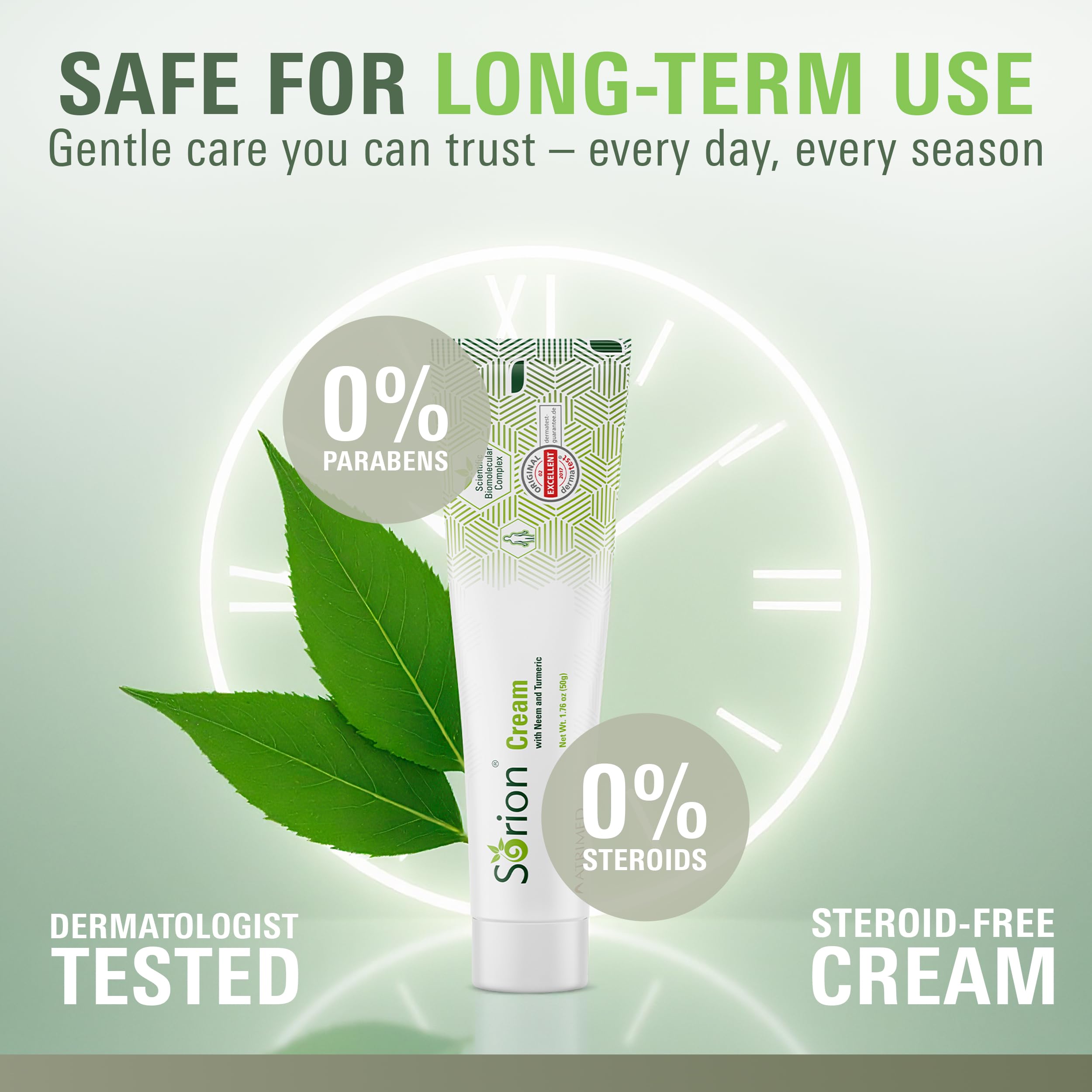 Sorion Crème – utilisation mains: apaise et adoucit les zones sèches.