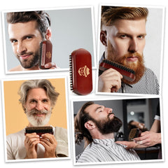 Sosoon cepillo barba mostrando tacto suave al contacto con la piel.