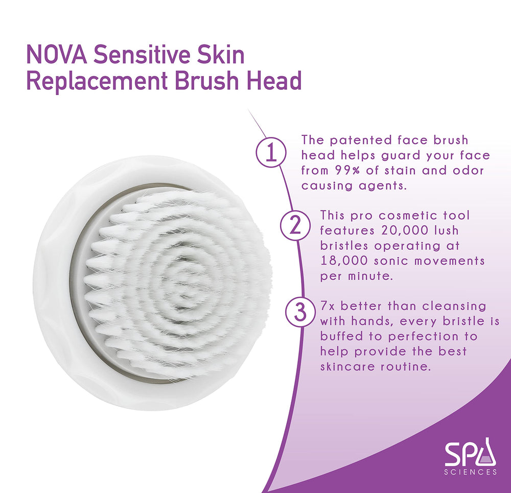 SPA SCIENCES NOVA: cabezal cepillo suave con puntas redondeadas para piel sensible.