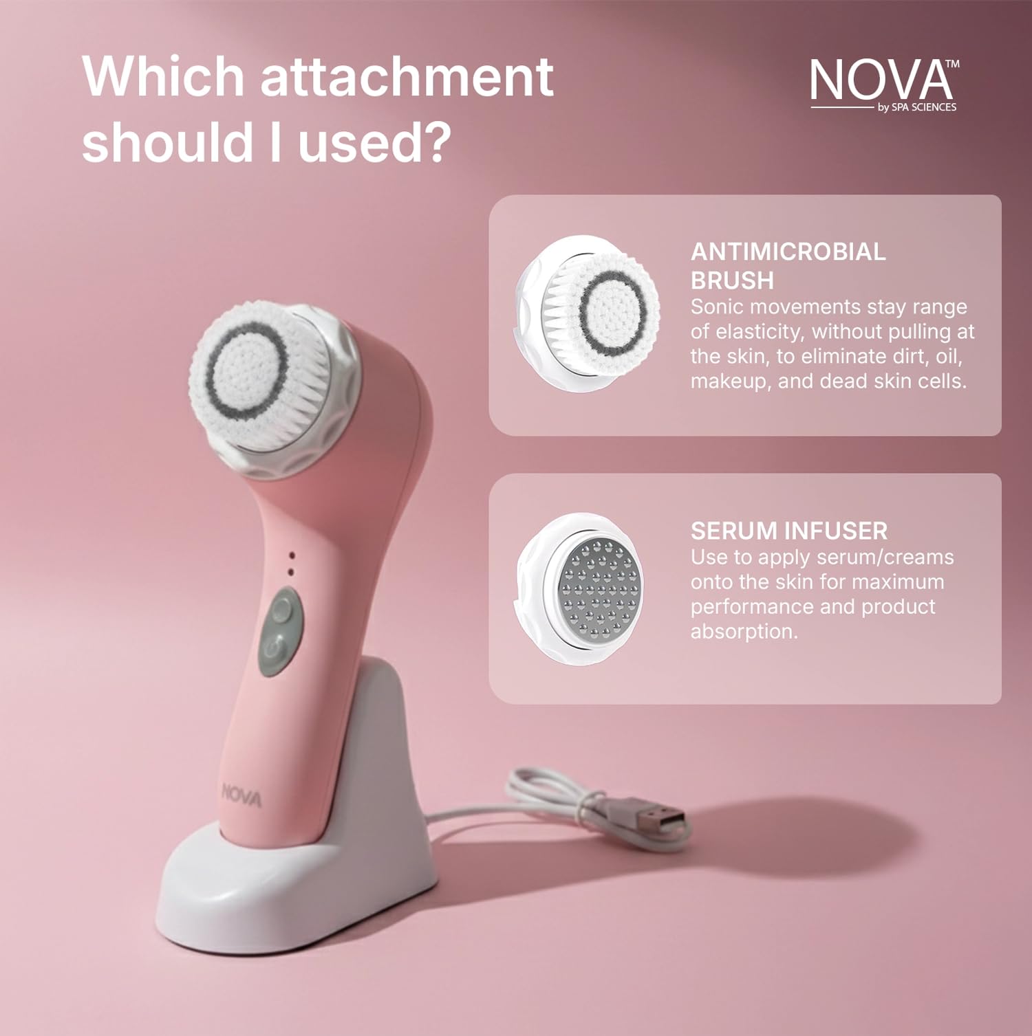 Spa Sciences NOVA 18,000 movimientos por minuto para limpieza eficiente.