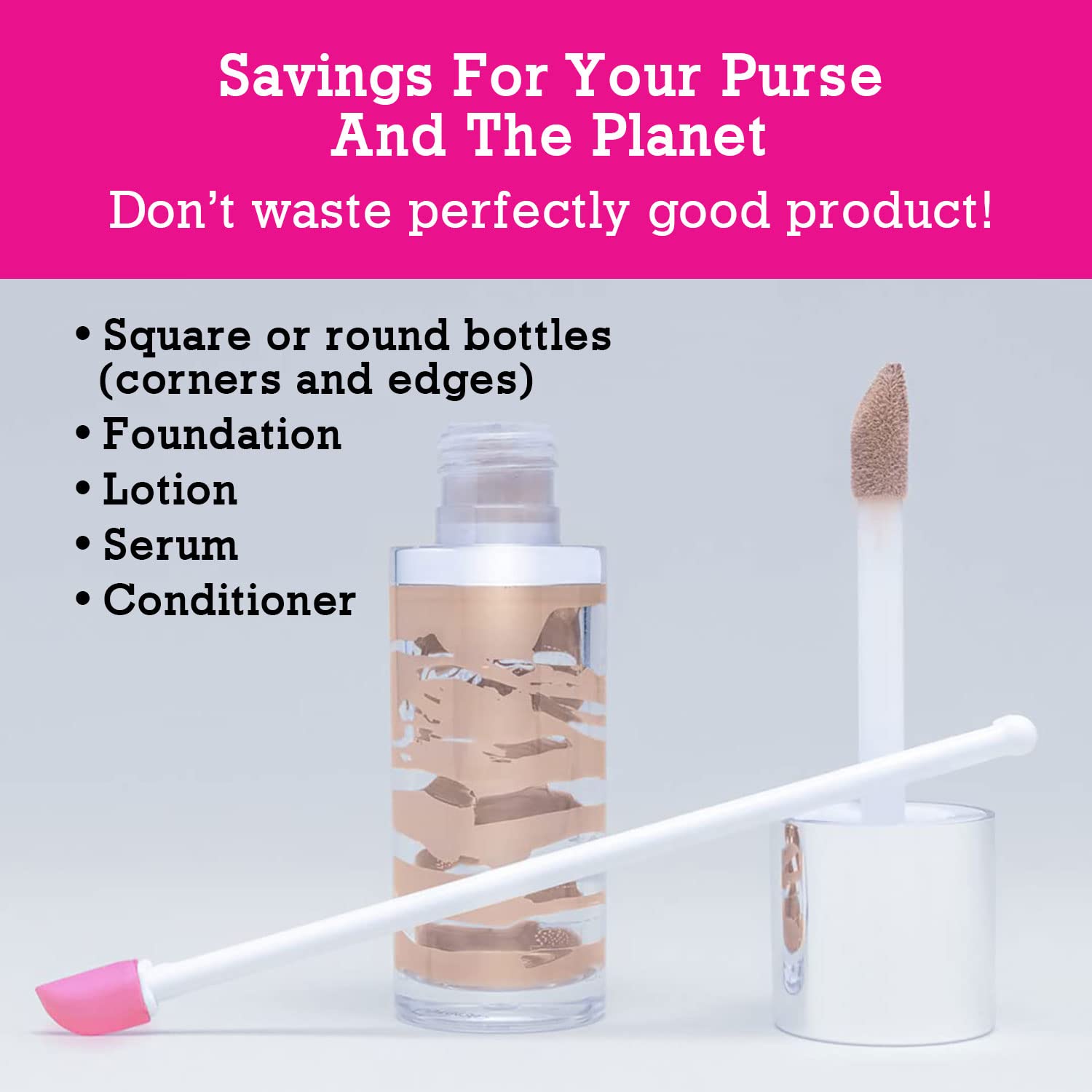 Spatty Daddy reducción de residuos de belleza al usar productos completos.