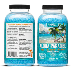 Spazazz Destinations Hawaii Aloha Paradise cristales aromaterapia brillantes para baño relajante.