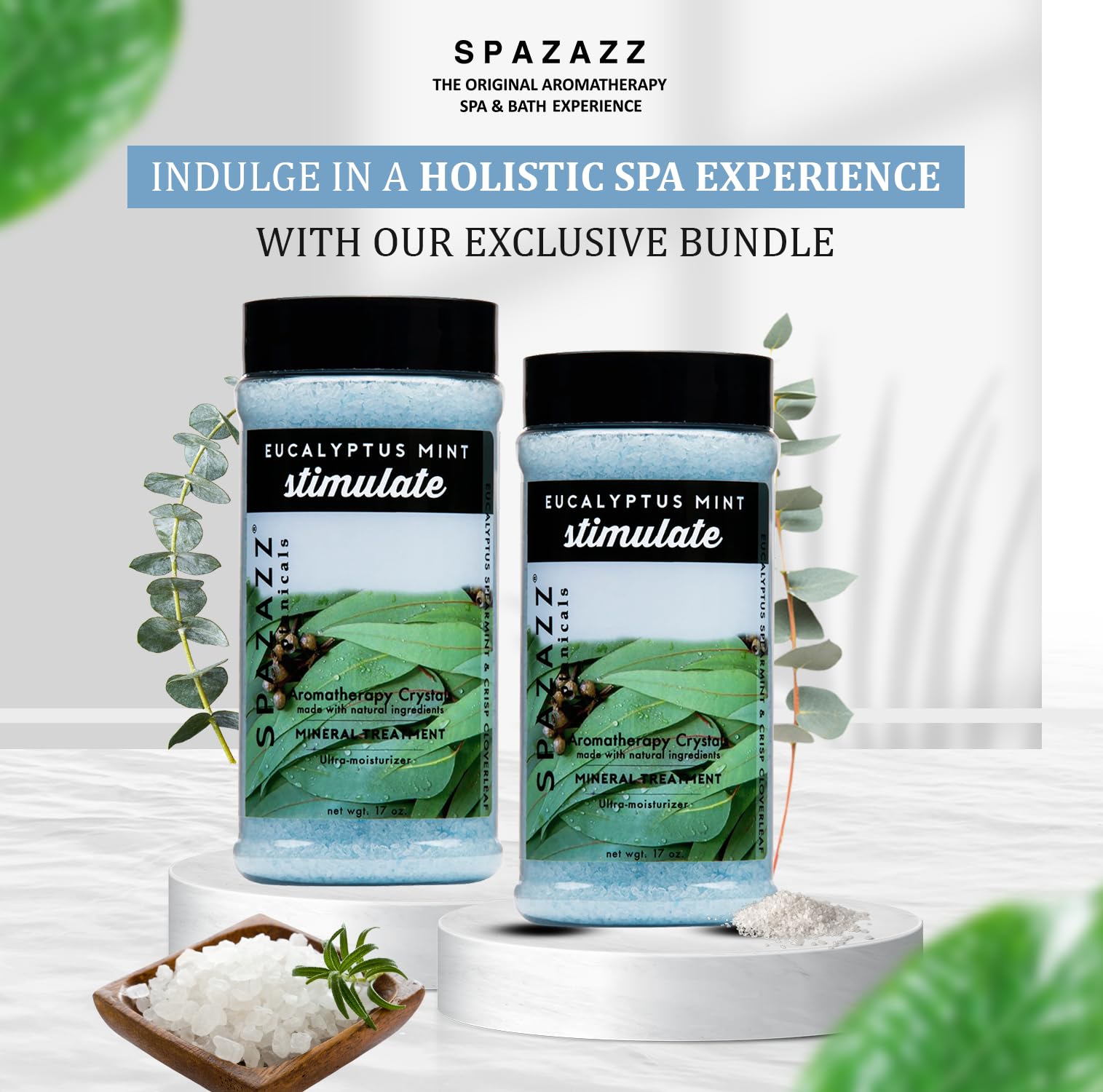 Spazazz exfoliante-bano eucalipto-menta ofrece exfoliación suave e hidratación.