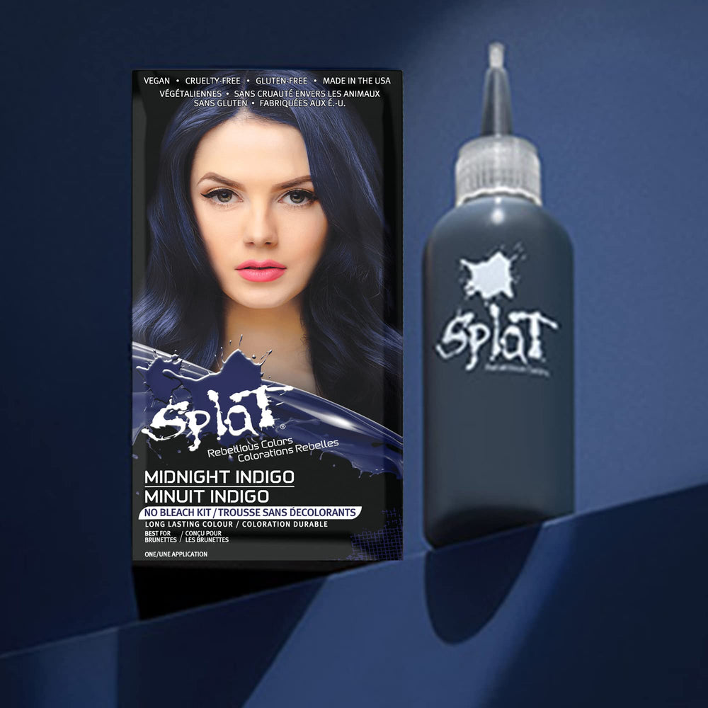 Splat Midnight Indigo: brillo saludable que realza el cabello castaño
