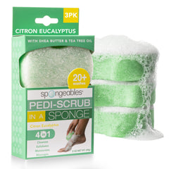 Spongeables exfoliante para pies esponja limon eucalipto para uso diario