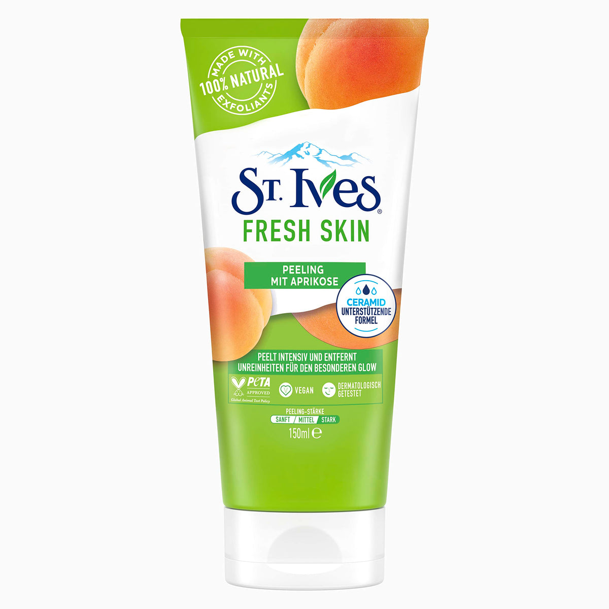 St. Ives exfoliante albaricoque: envase compacto para uso diario.