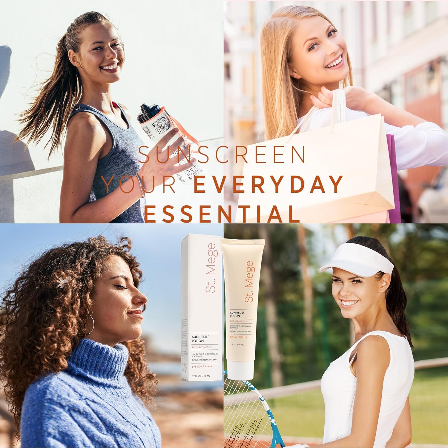 St. Mege SPF50 PA++++: protección fiable para días soleados.