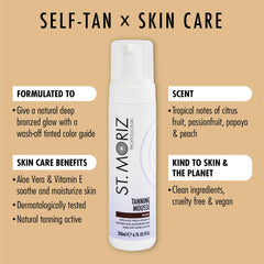 ST. MORIZ autobronceador en espuma, aplicarlo con guante para resultado parejo