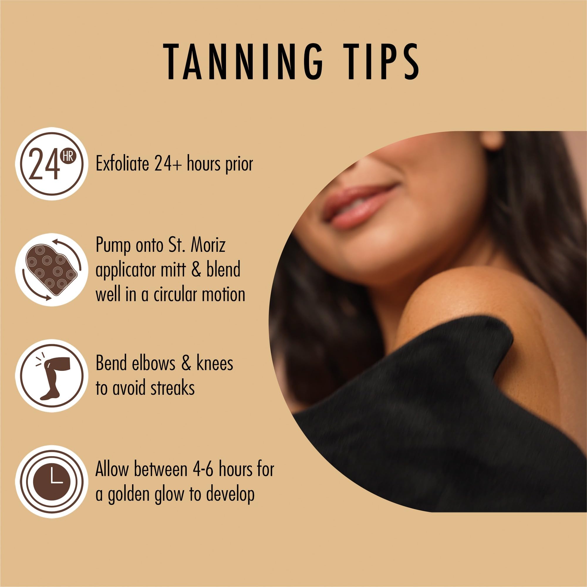 ST. MORIZ desarrollo en 4-6 horas, tono dorado natural