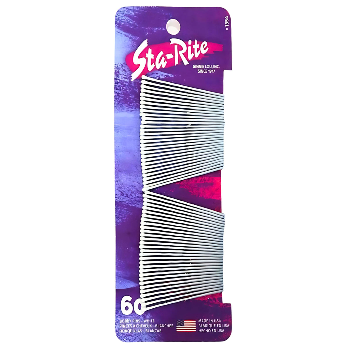 Sta-Rite pasadores blancos para cabello, 60 piezas, ideales para peinados firmes.