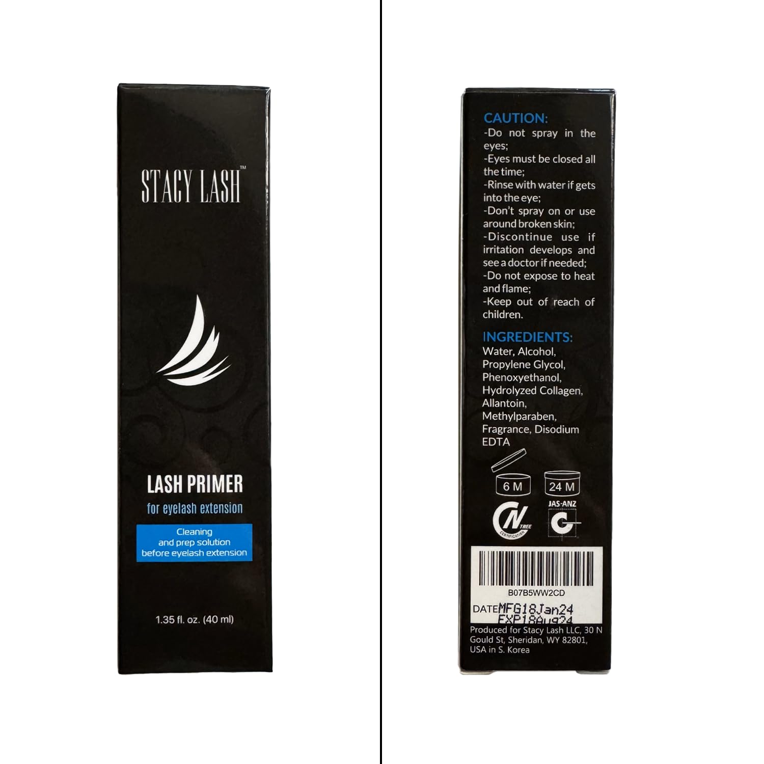 STACY LASH Primer preparación de pestañas para una adhesión más sólida.