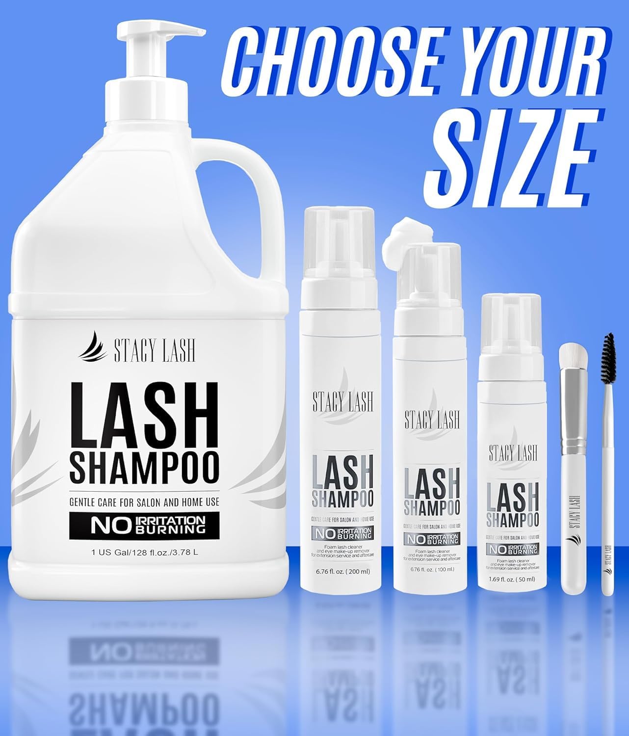 Cuidado de la adhesión de extensiones con limpieza STACY LASH.