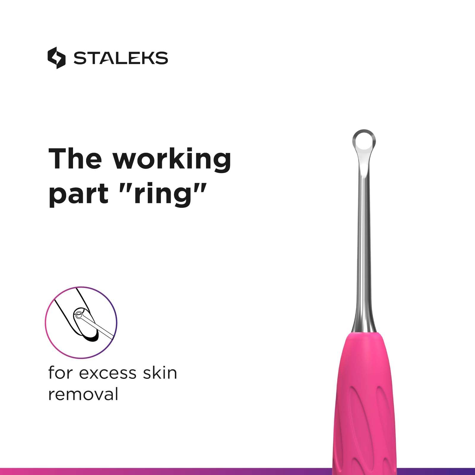 Staleks Pro mango ergonómico de silicona para control cómodo durante la manicura
