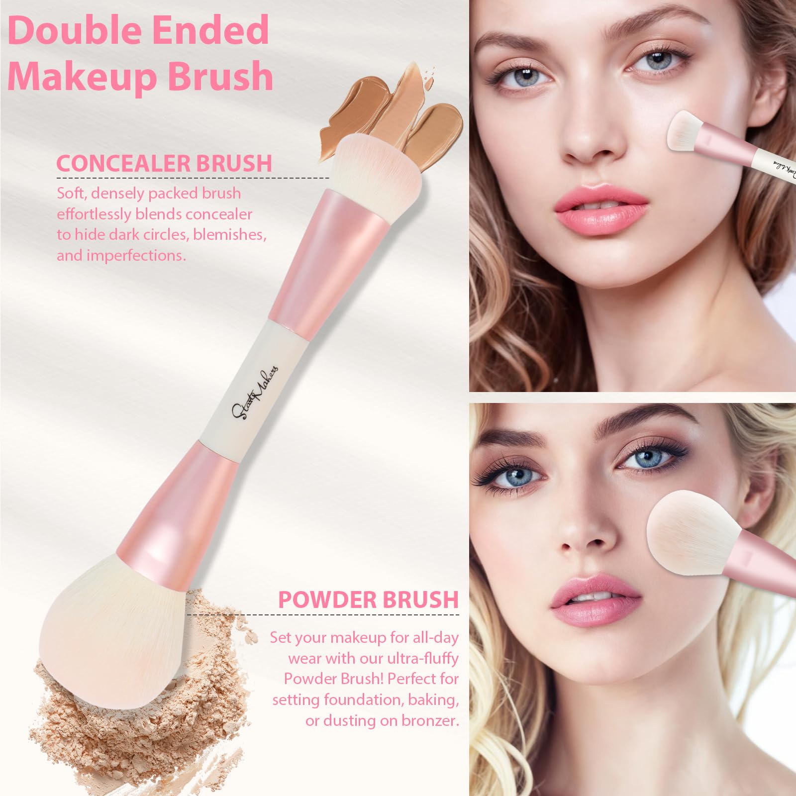 Puntas suaves de START MAKERS en rosa para maquillaje uniforme