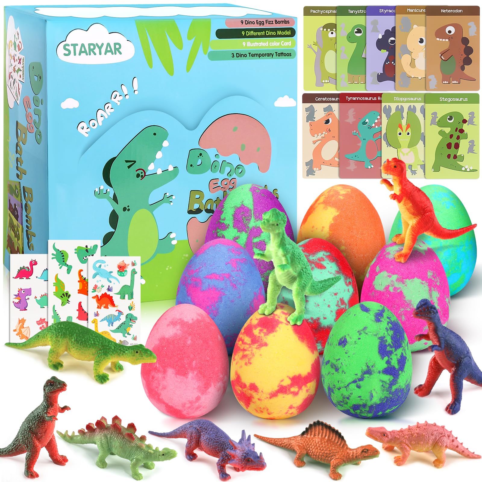 Bomba de baño STARYAR con dinosaurio sorpresa para niños, experiencia divertida
