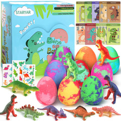 Bomba de baño STARYAR con dinosaurio sorpresa para niños, experiencia divertida