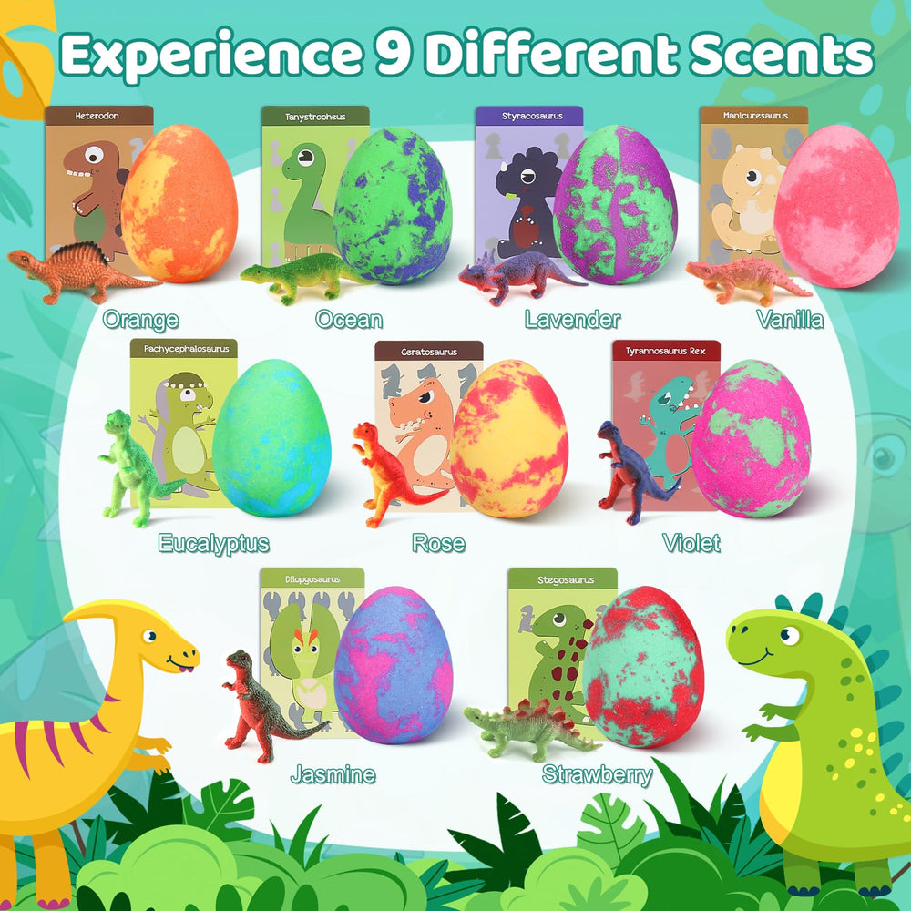 Conjunto STARYAR de bombas de baño dino extragrandes en colores vibrantes