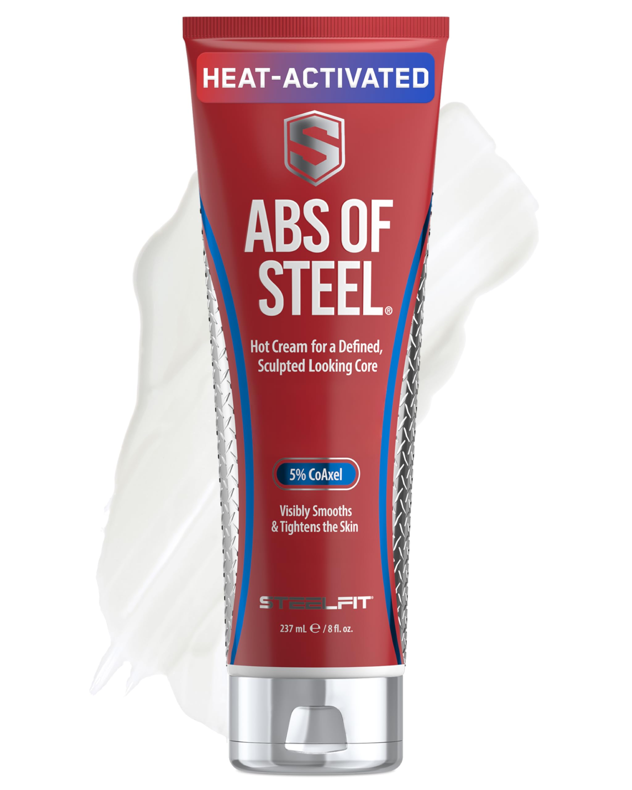 SteelFit Abs definición crema: definición visible y tono en la zona abdominal al tacto.
