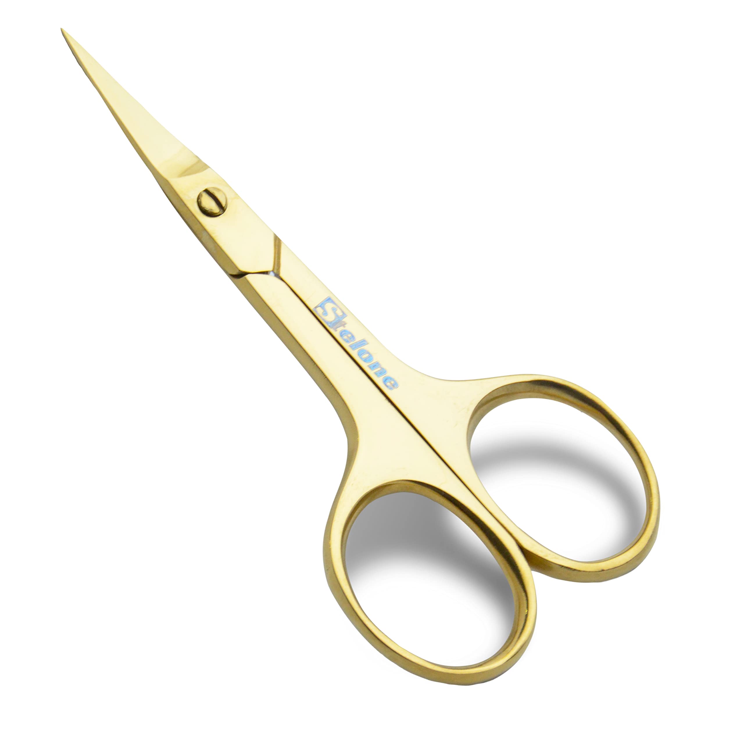 Tijeras Stelone para cejas curvas: precisión para un acabado limpio.