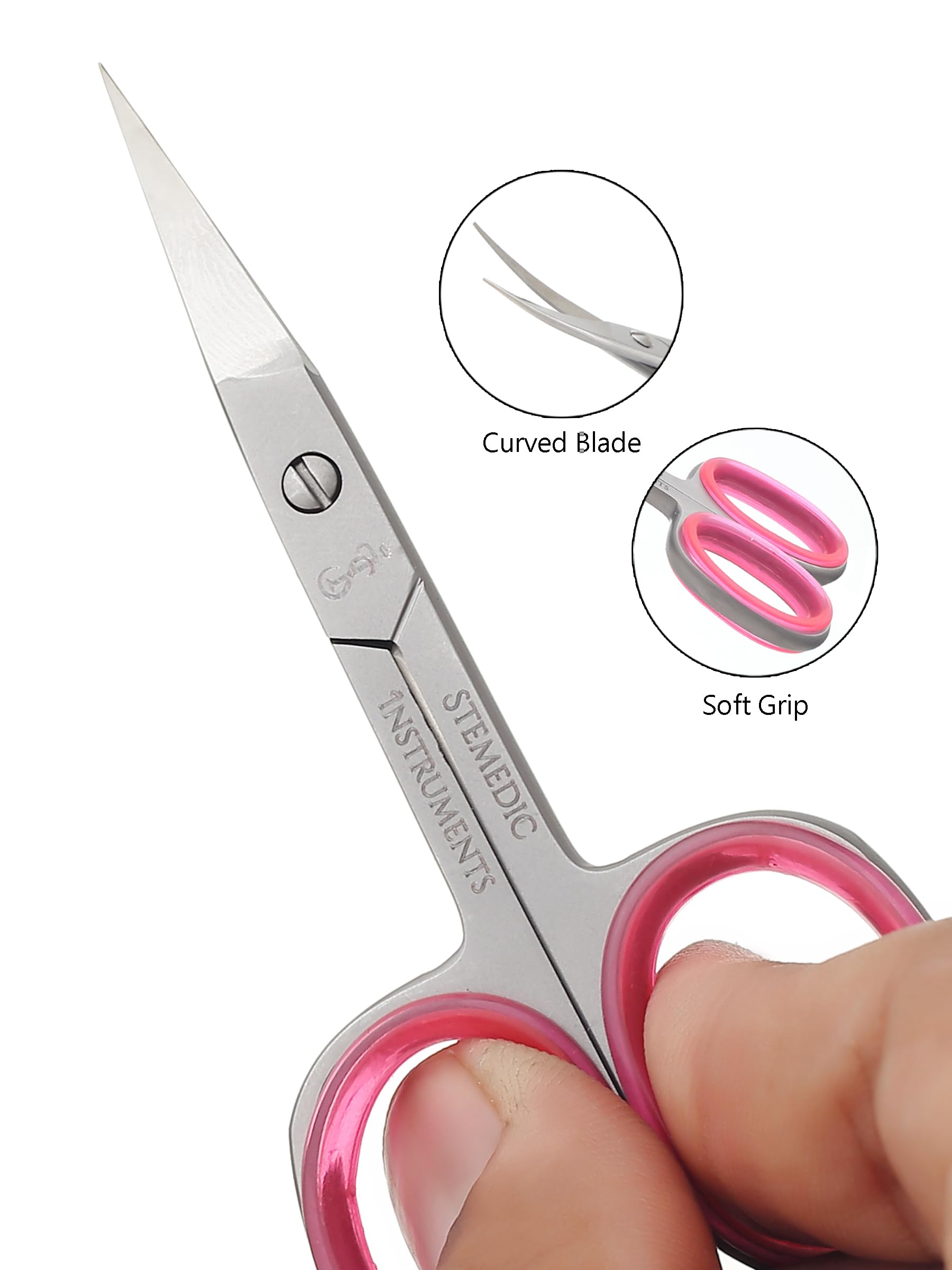 Tijeras curvas para nariz de Stemedic Instruments para vellos nasales con cuidado