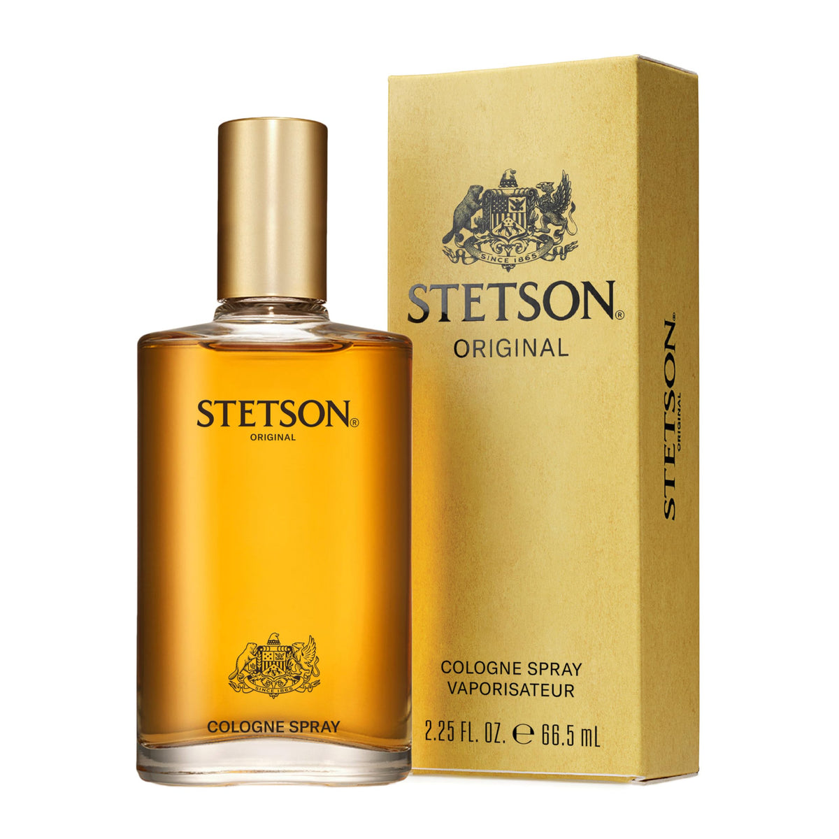 Stetson Original bottle front view, ideal for on-the-go scent during travels.