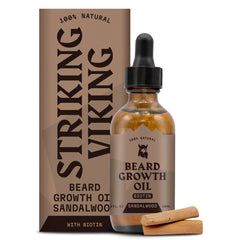 Striking Viking Aceite para barba con gotero, favorece crecimiento y brillo.