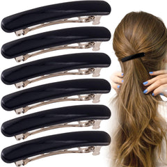 Pinza francesa STSTR negra, forma ovalada, ideal para uso diario.