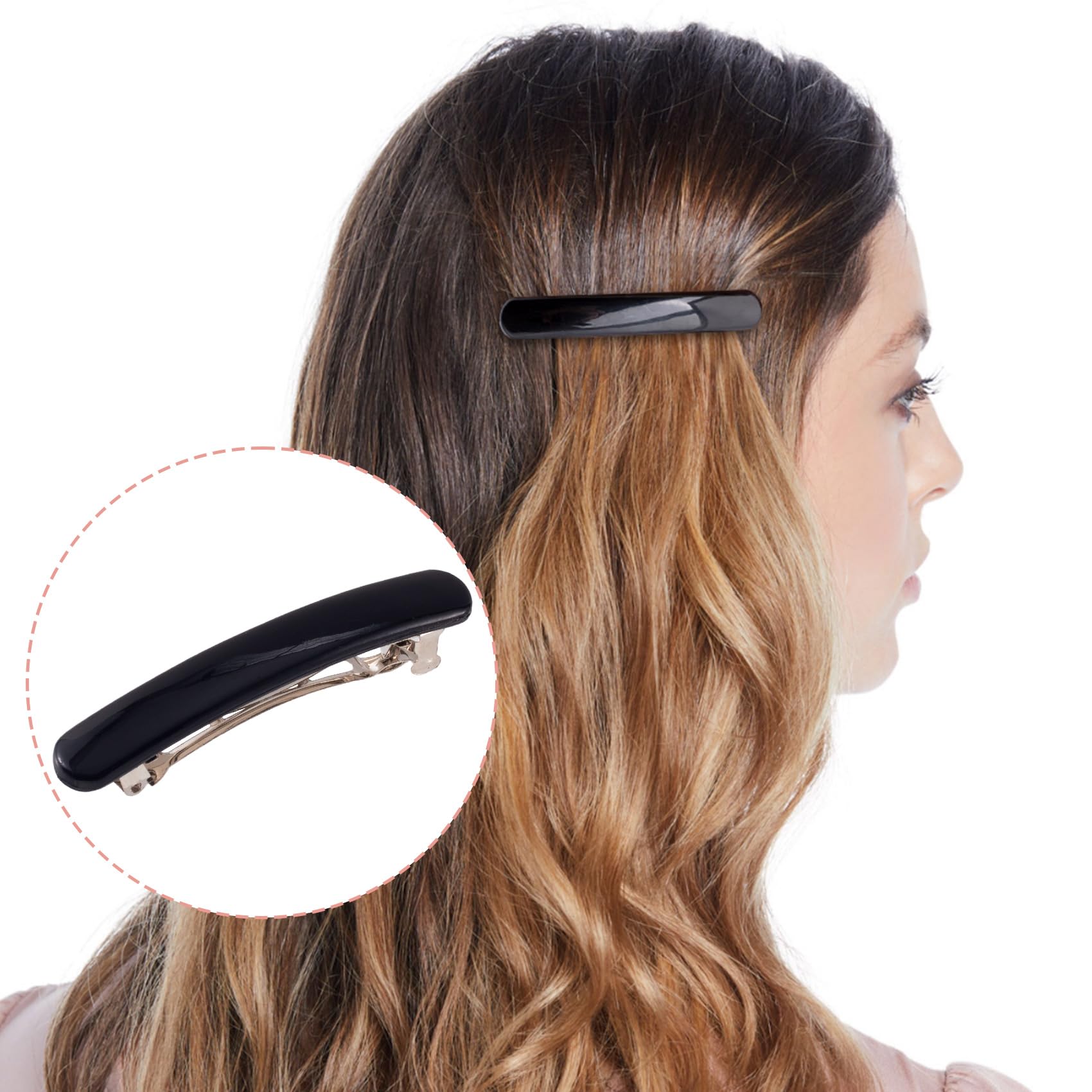 Pinza STSTR tamaño compacto, sujeta bien cabello liso o rizado.