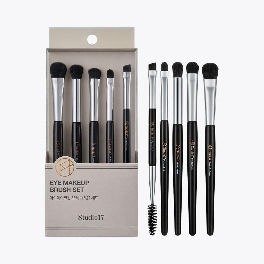 Studio17 set de brochas para ojos de 5 piezas, compacto y fácil de transportar.