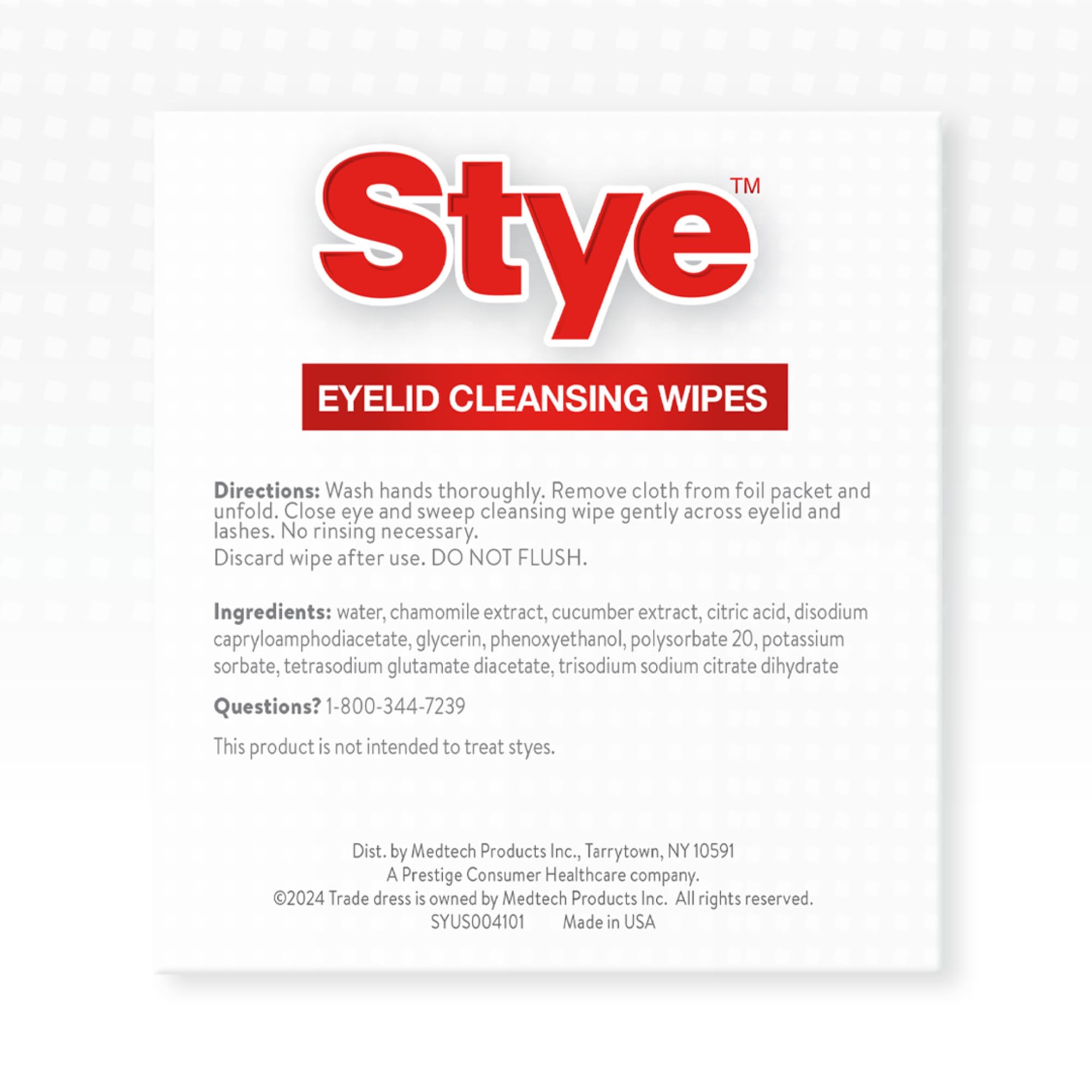 Stye eye wipes 12-count pack for daily refresh