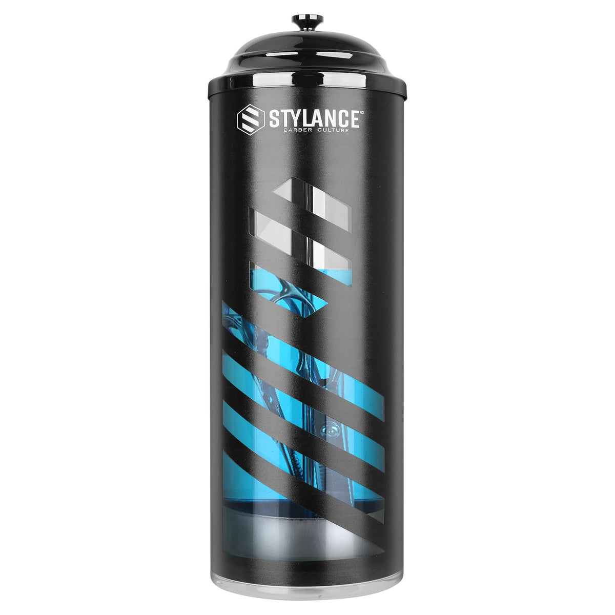 STYLANCE frasco desinfección 37oz para herramientas, almacenamiento seguro.