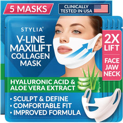 La mascarilla Stylia MaxiLift reafirma el papo para un contorno definido.