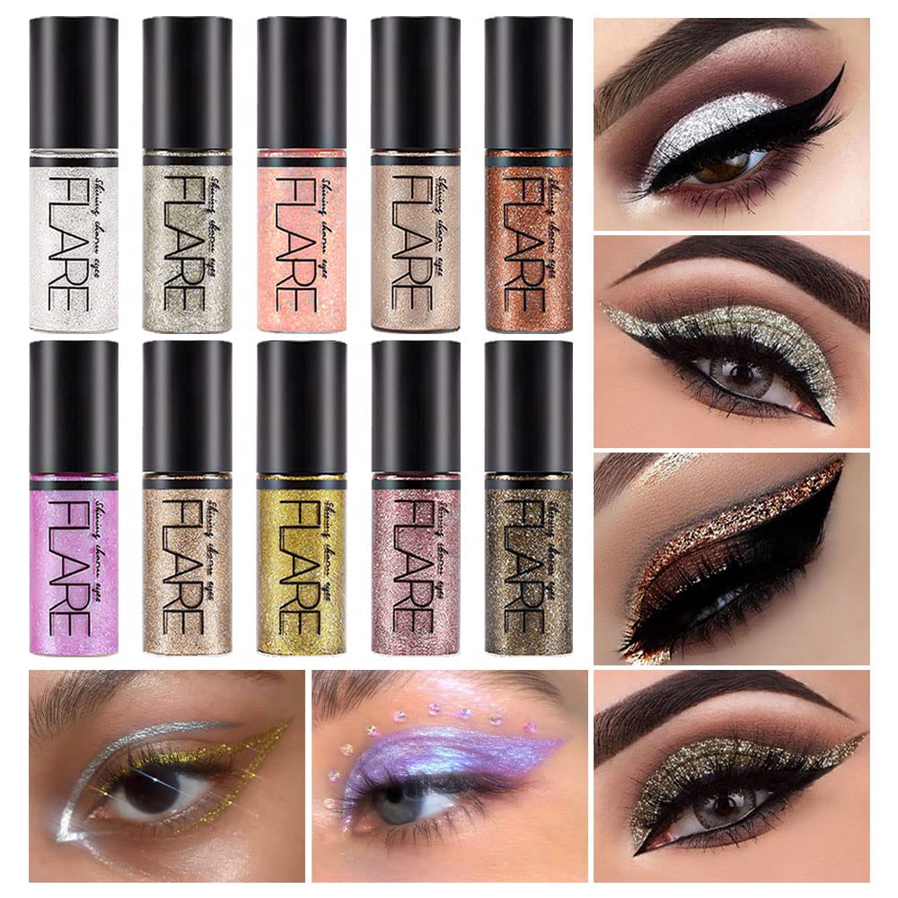 Kit SUAKE sombras y delineadores líquidos con brillo para uso diario.