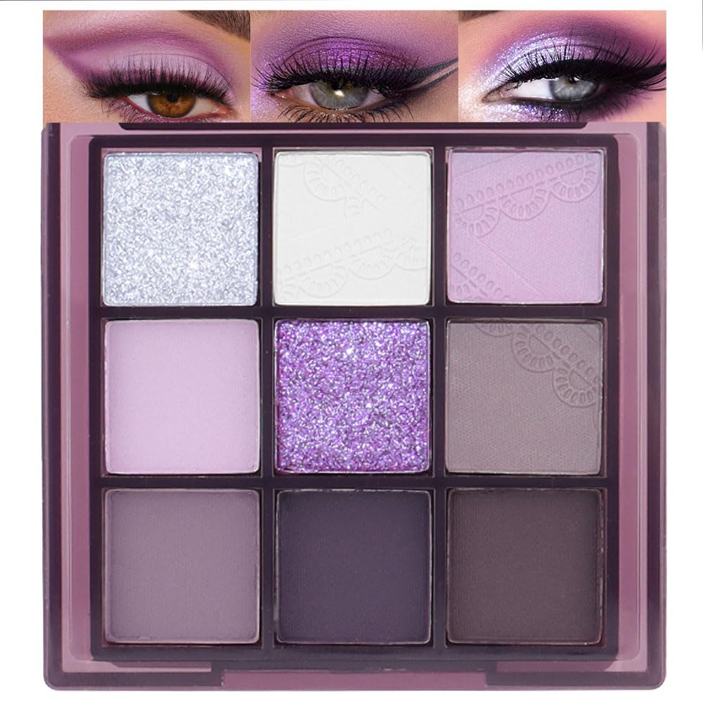 Paleta SUAKE púrpuras con acabados mate, perlado y brillo para looks versátiles