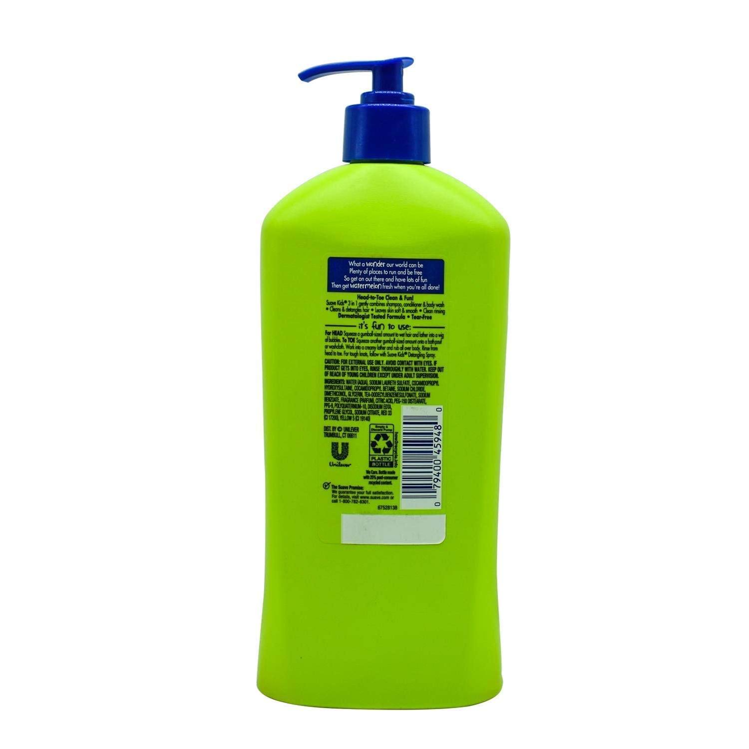 Suave 3-en-1 para niños con aroma a melón, cabello suave y sin lágrimas.