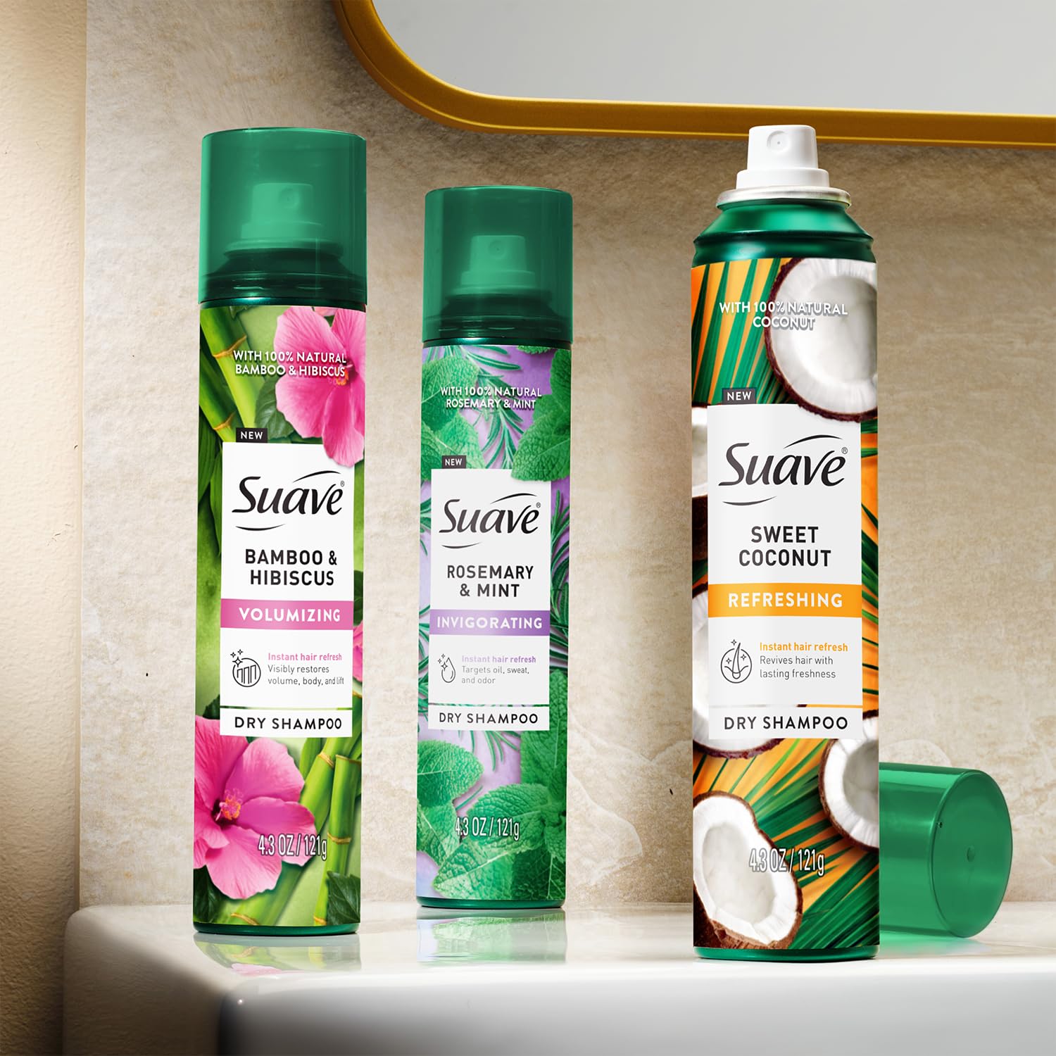 Suave champú seco Coco: spray para revitalizar entre lavados.