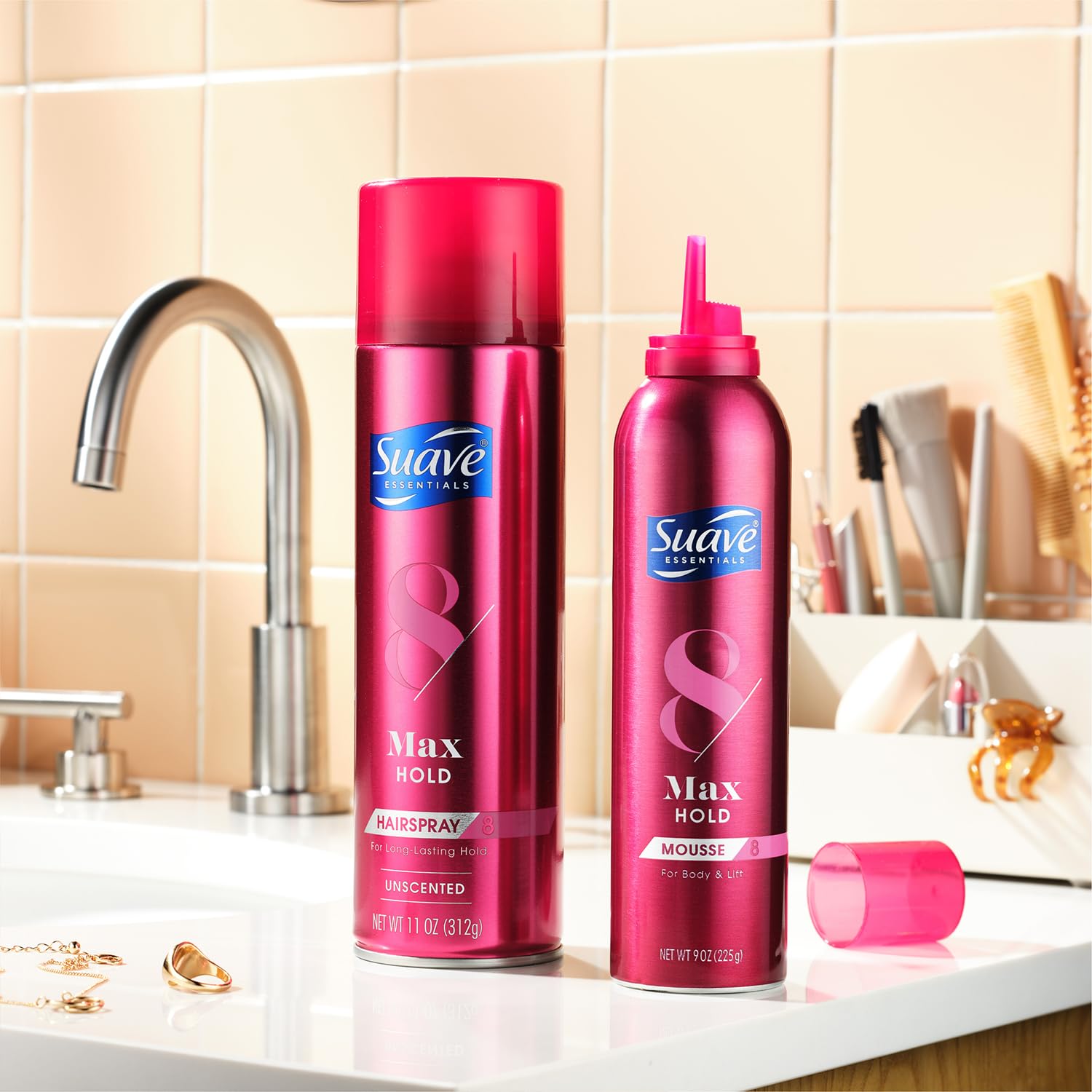 Suave fijación máxima, fórmula sin perfume para uso diario.