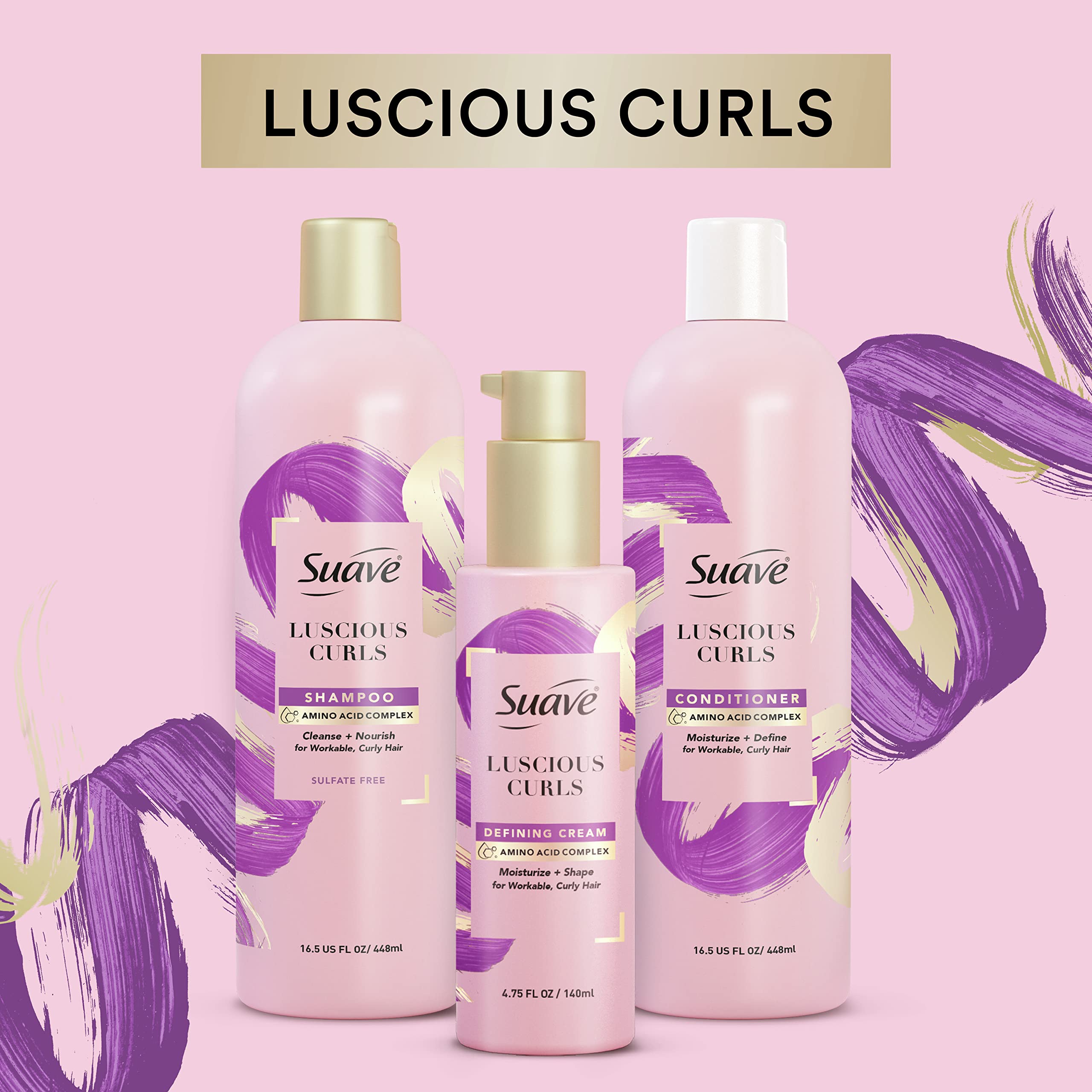 Suave Pink Luscious Curls, ingredientes-amino-acidos, mejora la suavidad y manejabilidad.