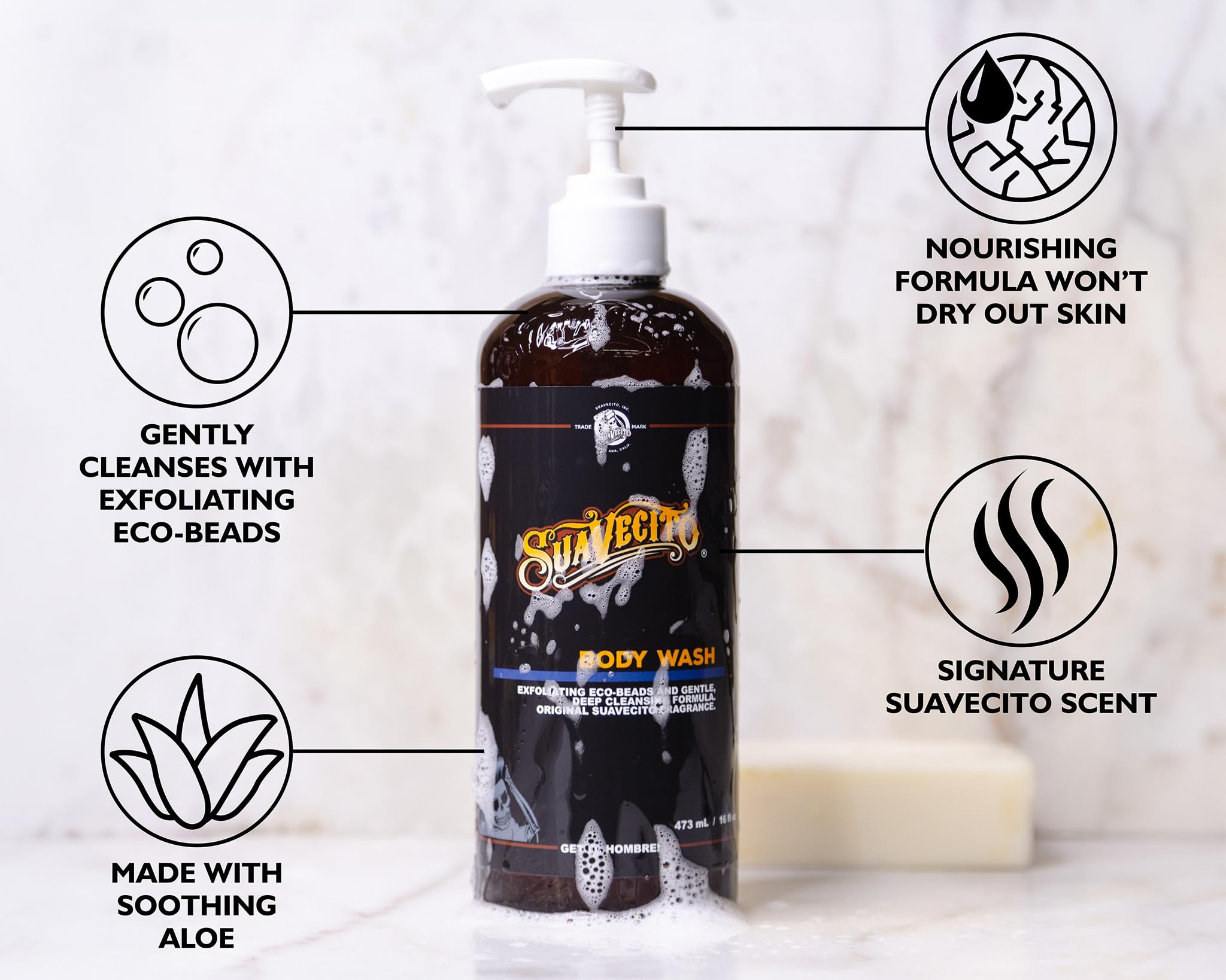 Suavecito botella fabricada en Estados Unidos garantiza calidad y proximidad local.