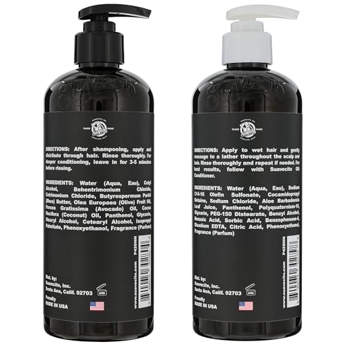 Suavecito OG conditioner bottle pump hydrates and smooths damaged hair.