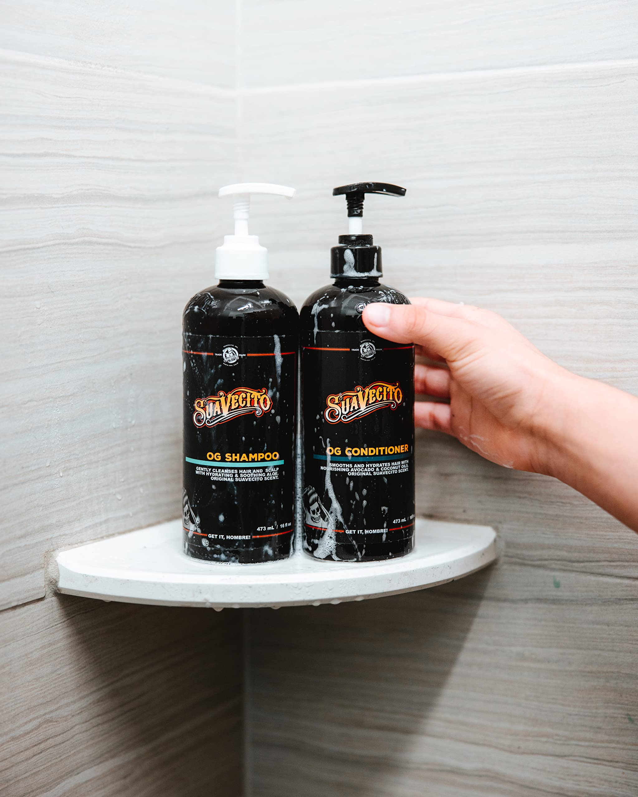 Suavecito OG set packaging close-up highlights original scent for daily use.