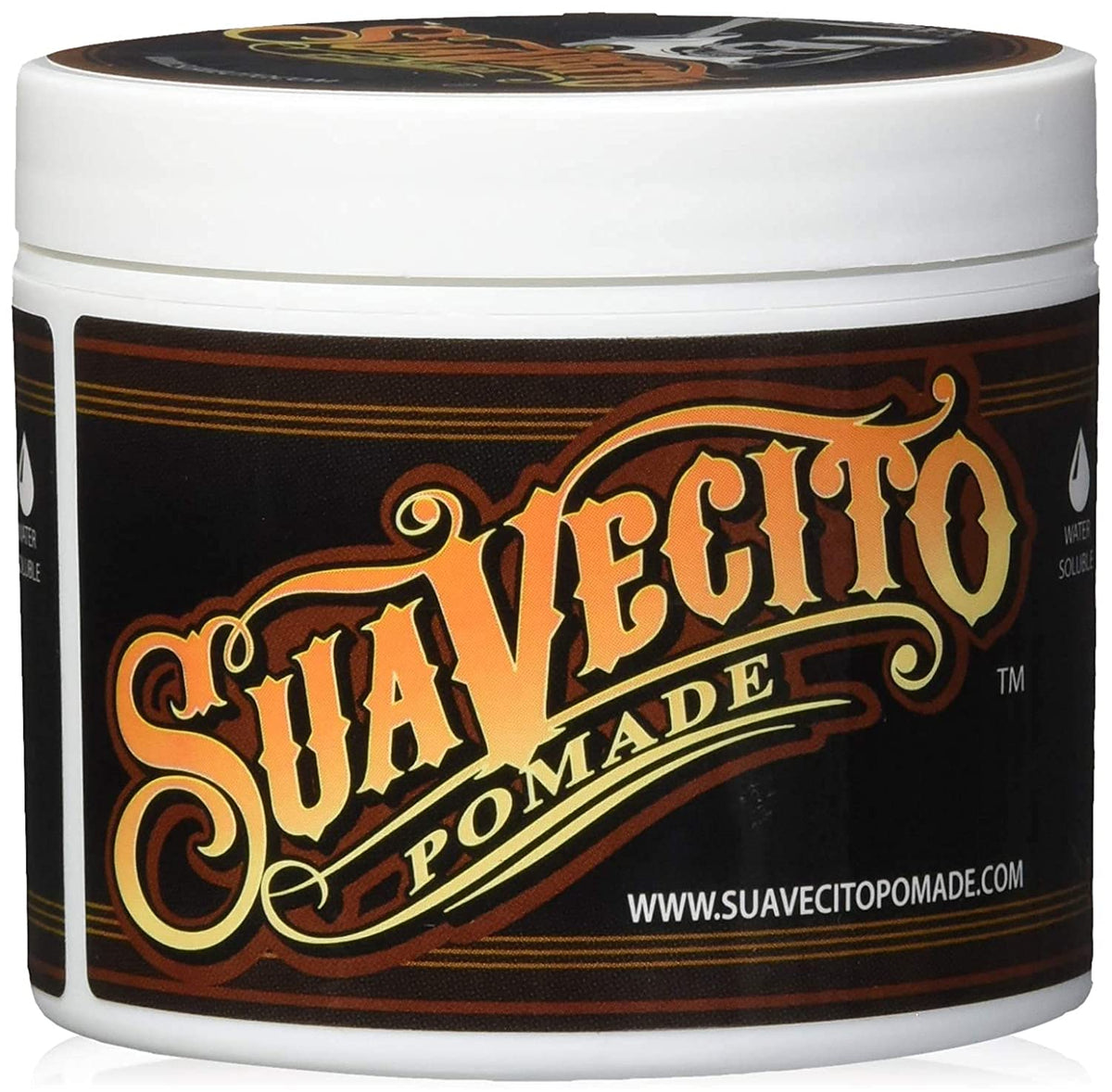Pomada Suavecito Original Hold, frasco de 5 onzas, fijación duradera y fácil de lavar.