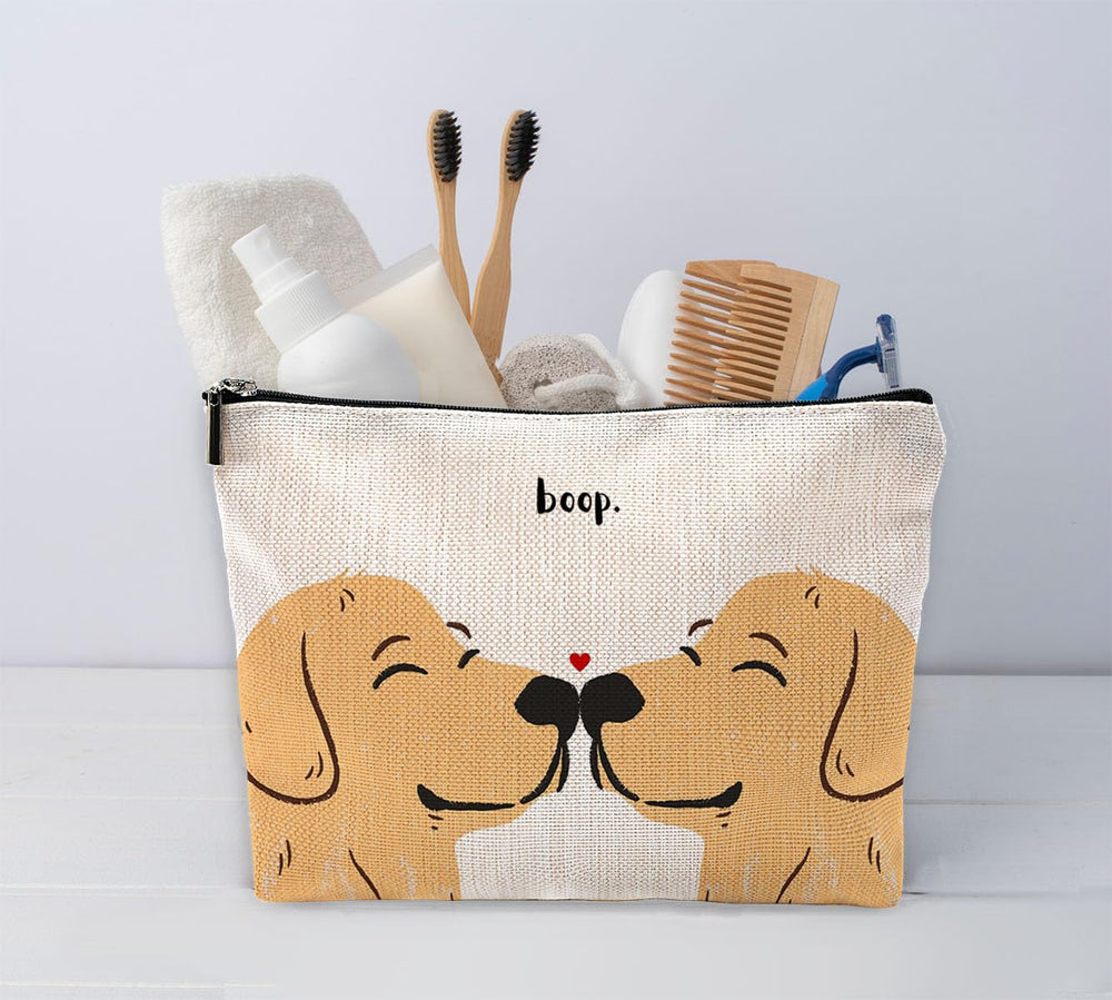 Sufamb bolso maquillaje de lino resistente, perfecto para viajes diarios.