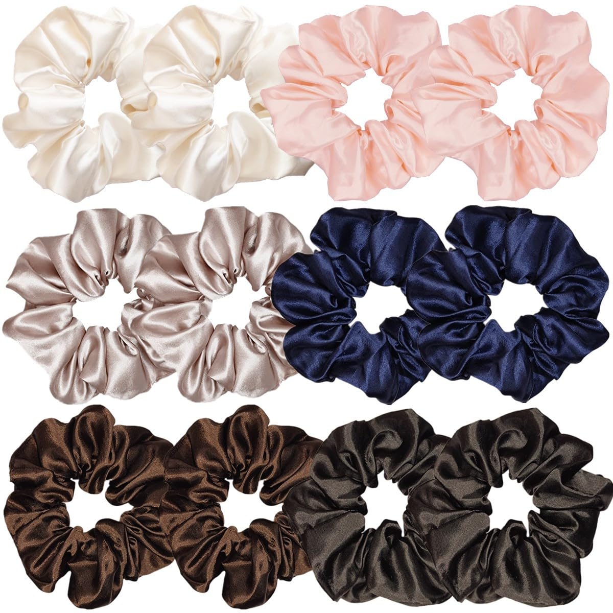 Sufermoe scrunchies seda satinada multicolor para cabello suave y cómodo durante el día.