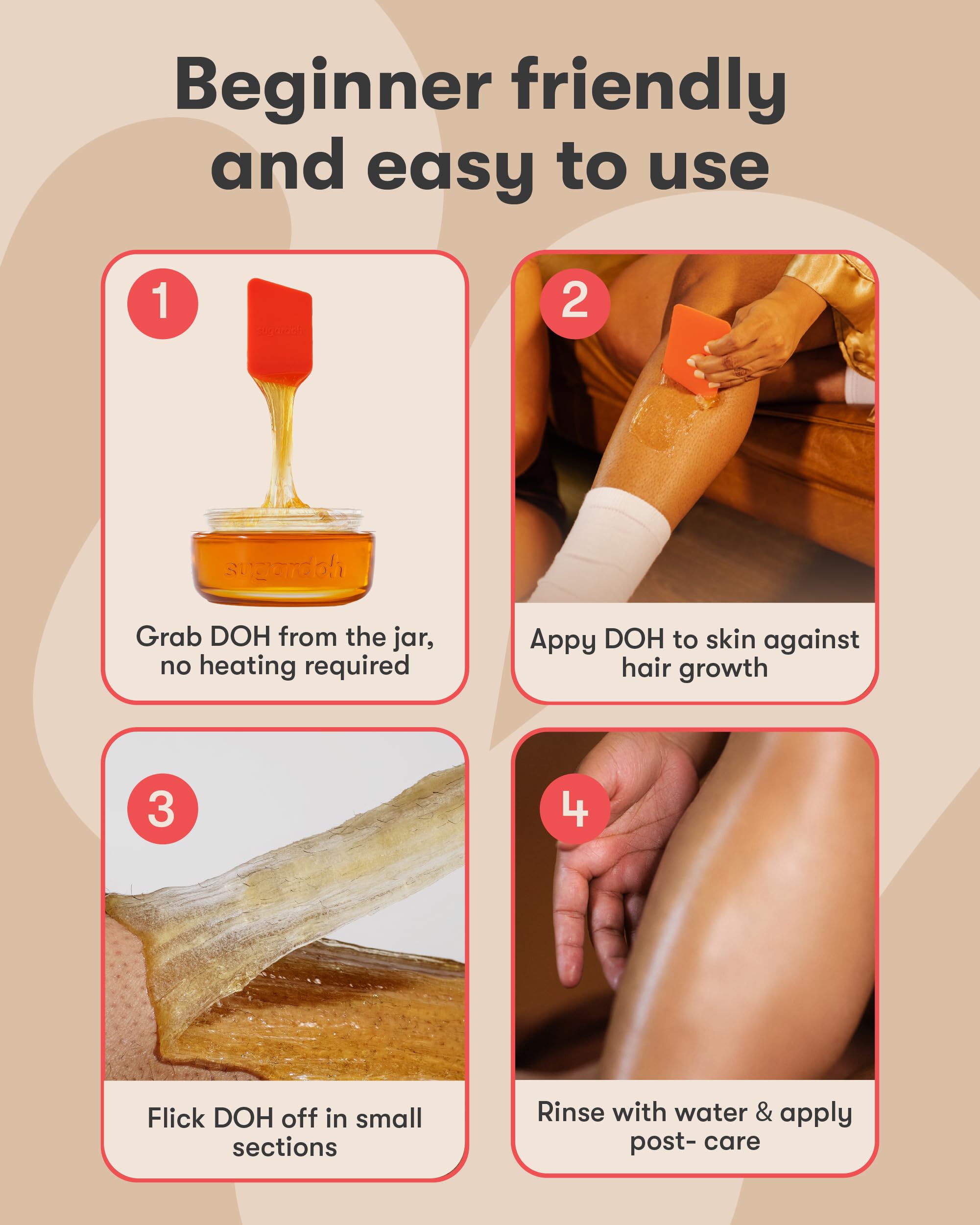 SUGARDOH ingredientes naturales, fórmula limpia con azúcar, ácido cítrico y agua.