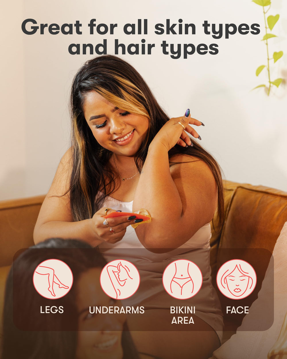 Uso en piel con Sugardoh para resultados suaves y confort