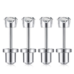 Sugartang zirconia cúbica 4mm: acabado brillante para un look elegante y discreto.
