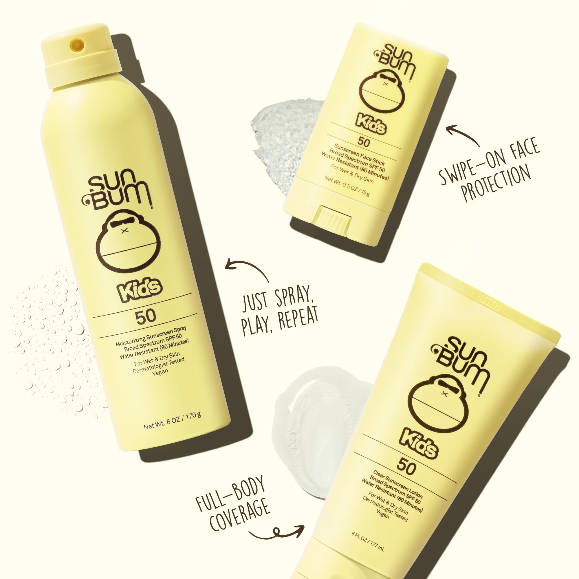 Sun Bum Kids SPF50 con Vitamina E para piel sensible de niños.